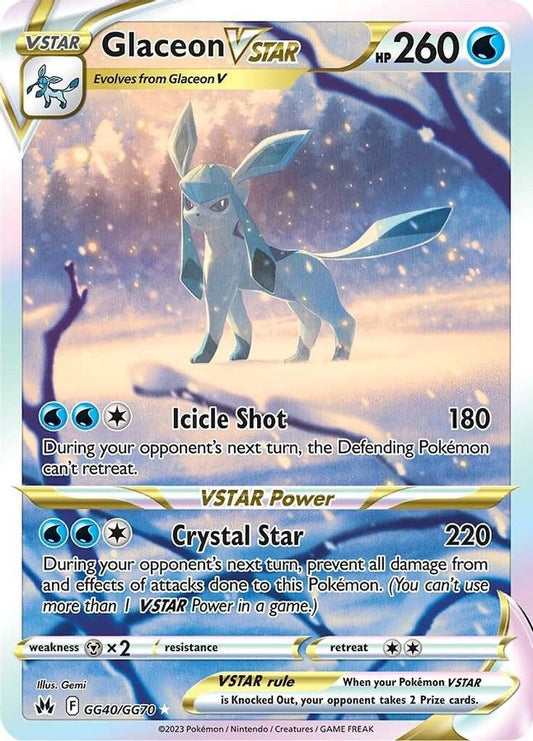 Buy Pokemon cards Australia - Glaceon VSTAR GG40/GG70 - Premium Raw Card from Monster Mart - Pokémon Card Emporium - Shop now at Monster Mart - Pokémon Cards Australia. Crown Zenith, Galarian Gallery, VSTAR