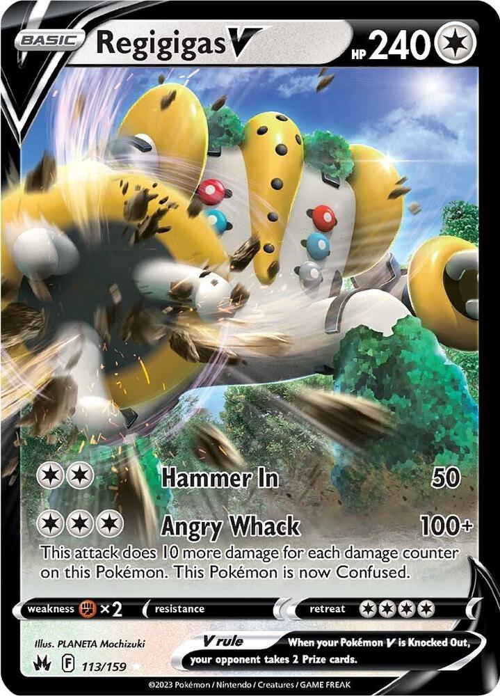 Buy Pokemon cards Australia - Regigigas V 113/159 - Premium Raw Card from Monster Mart - Pokémon Card Emporium - Shop now at Monster Mart - Pokémon Cards Australia. Crown Zenith, NEW 8 Aug