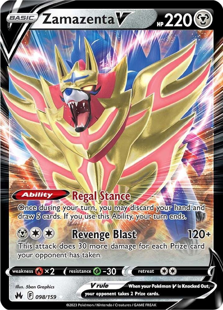 Buy Pokemon cards Australia - Zamazenta V 098/159 - Premium Raw Card from Monster Mart - Pokémon Card Emporium - Shop now at Monster Mart - Pokémon Cards Australia. Crown Zenith, NEW 22 Jul