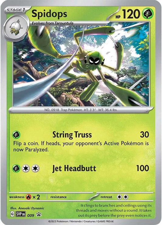 Buy Pokemon cards Australia - Spidops 009 - Premium Raw Card from Monster Mart - Pokémon Card Emporium - Shop now at Monster Mart - Pokémon Cards Australia. NEW 22 Jul, Promo, Scarlet & Violet Promo