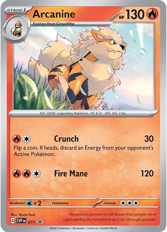 Buy Pokemon cards Australia - Arcanine 011 - Premium Raw Card from Monster Mart - Pokémon Card Emporium - Shop now at Monster Mart - Pokémon Cards Australia. NEW 23 Aug, Promo, Scarlet & Violet Promo