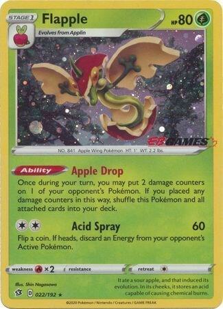 Buy Pokemon cards Australia - Flapple 022/192 EB Games - Premium Raw Card from Monster Mart - Pokémon Card Emporium - Shop now at Monster Mart - Pokémon Cards Australia. EB Games, EB Games Exclusive, Holo, NEW 28 Aug, Promo