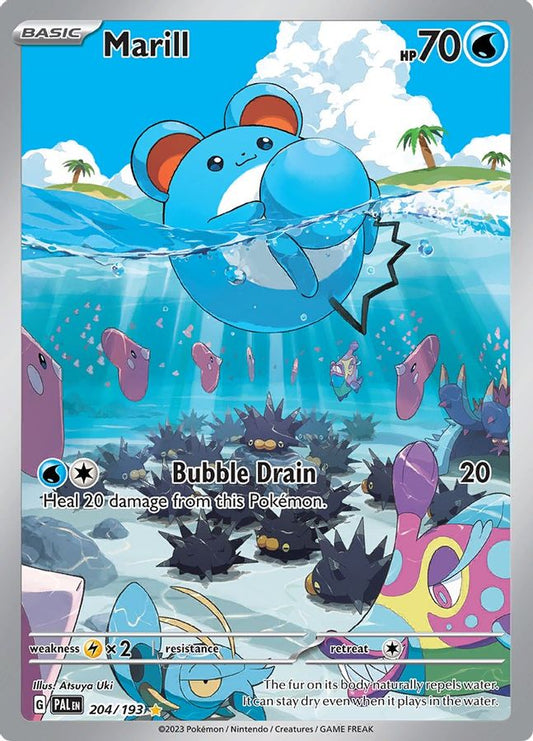 Buy Pokemon cards Australia - Marill 204/193 - Premium Raw Card from Monster Mart - Pokémon Card Emporium - Shop now at Monster Mart - Pokémon Cards Australia. Illustration Rare, Scarlet & Violet