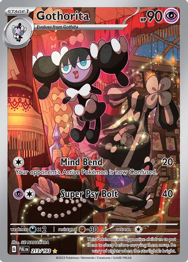 Buy Pokemon cards Australia - Gothorita 213/193 - Premium Raw Card from Monster Mart - Pokémon Card Emporium - Shop now at Monster Mart - Pokémon Cards Australia. Illustration Rare, NEW 7 Jun, Paldea Evolved