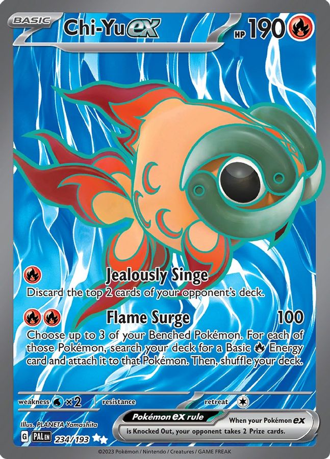 Buy Pokemon cards Australia - Chi-Yu EX 234/193 - Premium Raw Card from Monster Mart - Pokémon Card Emporium - Shop now at Monster Mart - Pokémon Cards Australia. EX, Paldea Evolved