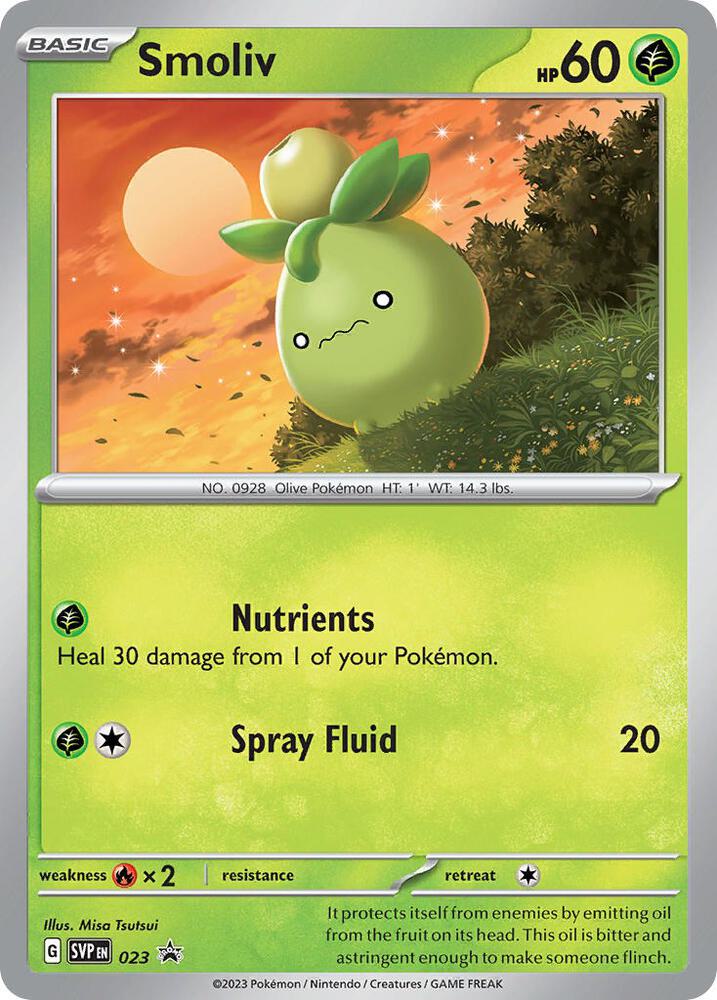 Buy Pokemon cards Australia - Smoliv 023 - Premium Raw Card from Monster Mart - Pokémon Card Emporium - Shop now at Monster Mart - Pokémon Cards Australia. NEW 22 Jul, Promo, Scarlet & Violet Promo