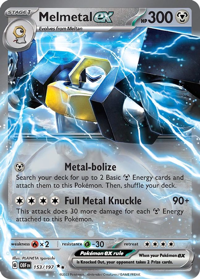 Buy Pokemon cards Australia - Melmetal EX 153/197 - Premium Raw Card from Monster Mart - Pokémon Card Emporium - Shop now at Monster Mart - Pokémon Cards Australia. Double Rare, EX, Obsidian Flames