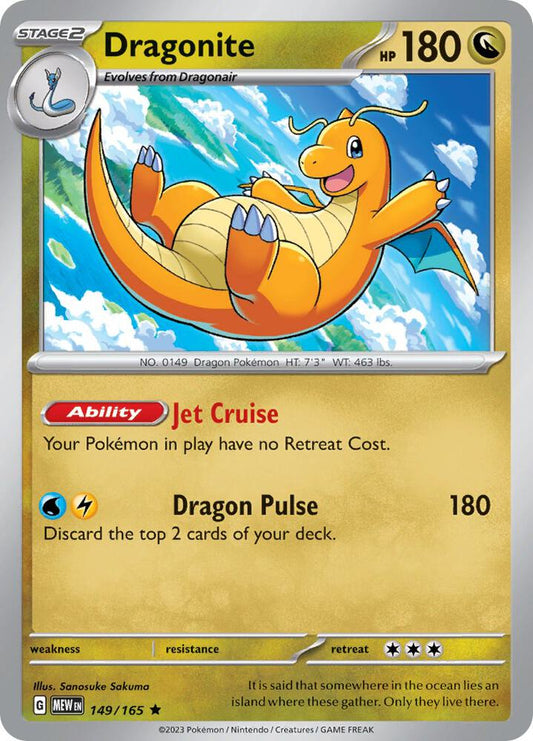 Buy Pokemon cards Australia - Dragonite Holo 149/165 - Premium Raw Card from Monster Mart - Pokémon Card Emporium - Shop now at Monster Mart - Pokémon Cards Australia. 151, Holo, NEW 28 Aug