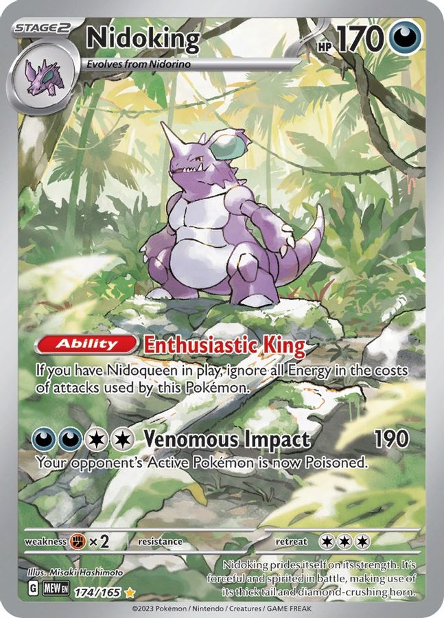 Buy Pokemon cards Australia - Nidoking 174/165 - Premium Raw Card from Monster Mart - Pokémon Card Emporium - Shop now at Monster Mart - Pokémon Cards Australia. 151, Illustration Rare, NEW 7 Jun