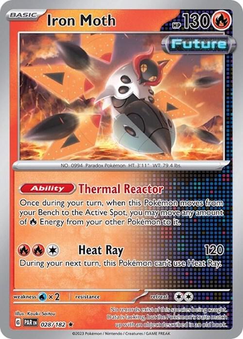 Buy Pokemon cards Australia - Iron Moth Cosmos Holo 028/182 - Premium Raw Card from Monster Mart - Pokémon Card Emporium - Shop now at Monster Mart - Pokémon Cards Australia. Cosmos Holo, NEW 8 Aug, Promo, Scarlet & Violet Promo