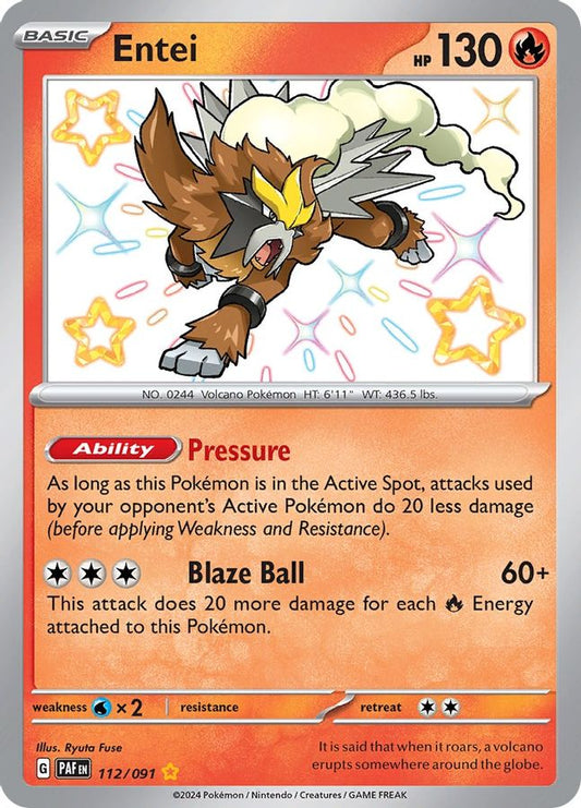 Buy Pokemon cards Australia - Entei 112/091 - Premium Raw Card from Monster Mart - Pokémon Card Emporium - Shop now at Monster Mart - Pokémon Cards Australia. Baby Shiny, New 2 Apr, Paldean Fates, Shiny Rare