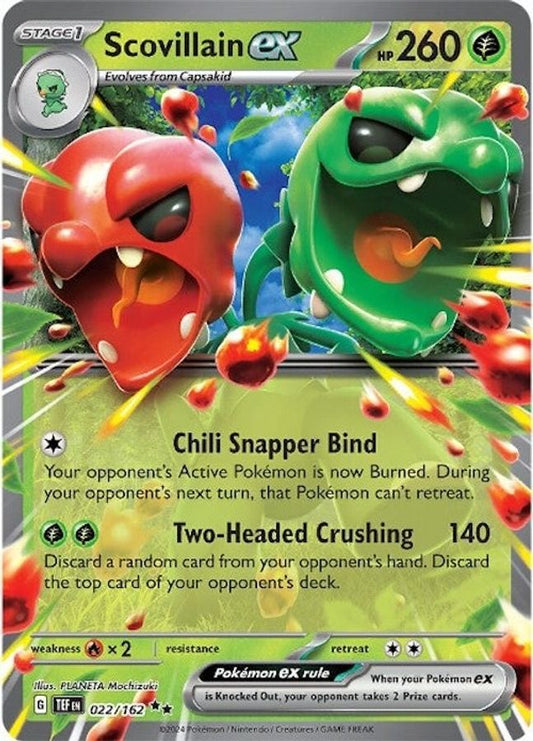 Buy Pokemon cards Australia - Scovillain EX 022/162 - Premium Raw Card from Monster Mart - Pokémon Card Emporium - Shop now at Monster Mart - Pokémon Cards Australia. EX, MMB50, New 8 Apr, Temporal Forces