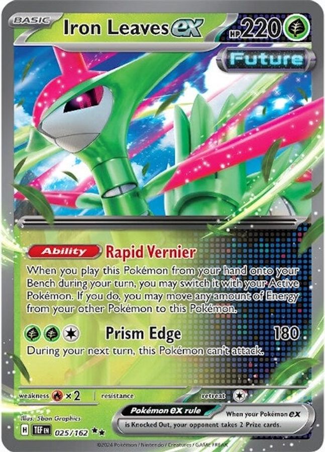 Buy Pokemon cards Australia - Iron Leaves EX 025/162 - Premium Raw Card from Monster Mart - Pokémon Card Emporium - Shop now at Monster Mart - Pokémon Cards Australia. Double Rare, EX, MMB10, New 25 Mar, Temporal Forces