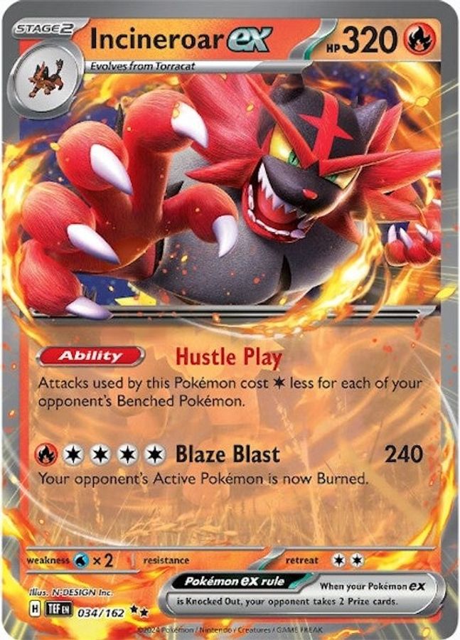 Buy Pokemon cards Australia - Incineroar EX 034/162 - Premium Raw Card from Monster Mart - Pokémon Card Emporium - Shop now at Monster Mart - Pokémon Cards Australia. Double Rare, EX, MMB40, New 25 Mar, Temporal Forces