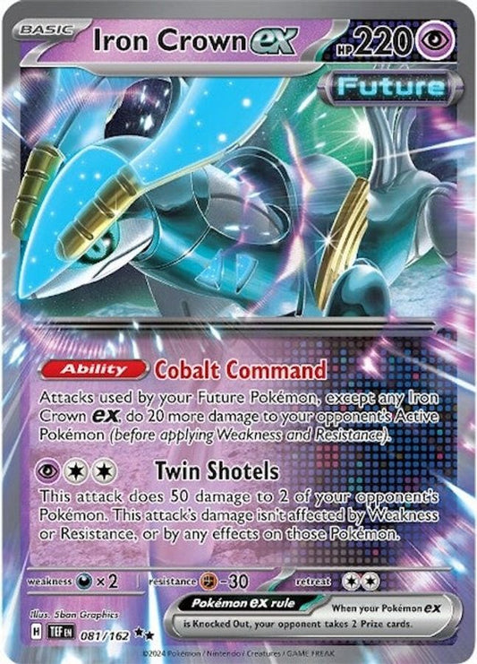 Buy Pokemon cards Australia - Iron Crown EX 081/162 - Premium Raw Card from Monster Mart - Pokémon Card Emporium - Shop now at Monster Mart - Pokémon Cards Australia. Double Rare, EX, MMB20, New 25 Mar, Temporal Forces