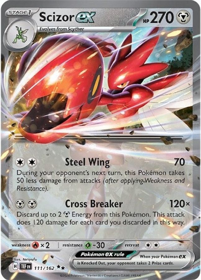 Buy Pokemon cards Australia - Scizor EX 111/162 - Premium Raw Card from Monster Mart - Pokémon Card Emporium - Shop now at Monster Mart - Pokémon Cards Australia. Double Rare, EX, MMB40, New 25 Mar, Temporal Forces