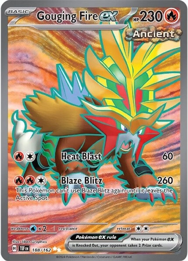 Buy Pokemon cards Australia - Gouging Fire EX 188/162 - Premium Raw Card from Monster Mart - Pokémon Card Emporium - Shop now at Monster Mart - Pokémon Cards Australia. EX, New 24 Apr, Temporal Forces, Ultra Rare