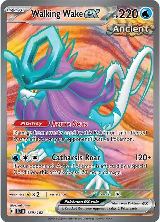 Buy Pokemon cards Australia - Walking Wake EX 189/162 - Premium Raw Card from Monster Mart - Pokémon Card Emporium - Shop now at Monster Mart - Pokémon Cards Australia. EX, MMB10, New 25 Mar, Temporal Forces, Ultra Rare