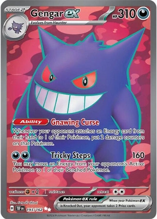 Buy Pokemon cards Australia - Gengar EX 193/162 - Premium Raw Card from Monster Mart - Pokémon Card Emporium - Shop now at Monster Mart - Pokémon Cards Australia. EX, New 25a Mar, Temporal Forces, Ultra Rare