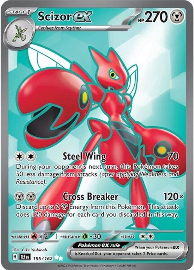 Buy Pokemon cards Australia - Scizor EX 195/162 - Premium Raw Card from Monster Mart - Pokémon Card Emporium - Shop now at Monster Mart - Pokémon Cards Australia. EX, New 25a Mar, Temporal Forces, Ultra Rare