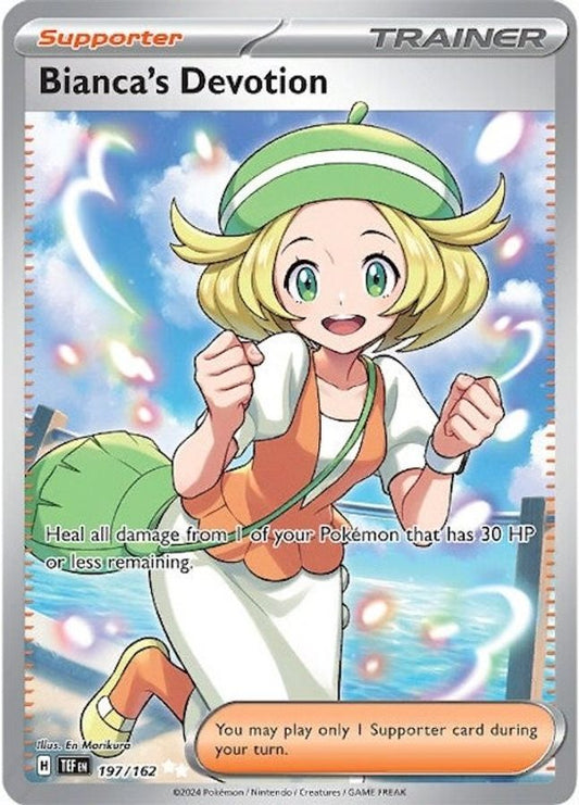 Buy Pokemon cards Australia - Bianca's Devotion 197/162 - Premium Raw Card from Monster Mart - Pokémon Card Emporium - Shop now at Monster Mart - Pokémon Cards Australia. MMB20, New 17 Apr, Temporal Forces, Trainer, Ultra Rare