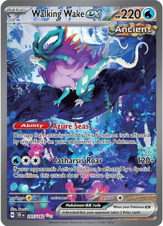 Buy Pokemon cards Australia - Walking Wake EX 205/162 - Premium Raw Card from Monster Mart - Pokémon Card Emporium - Shop now at Monster Mart - Pokémon Cards Australia. EX, New 25 Mar, Special Illustration Rare, Temporal Forces