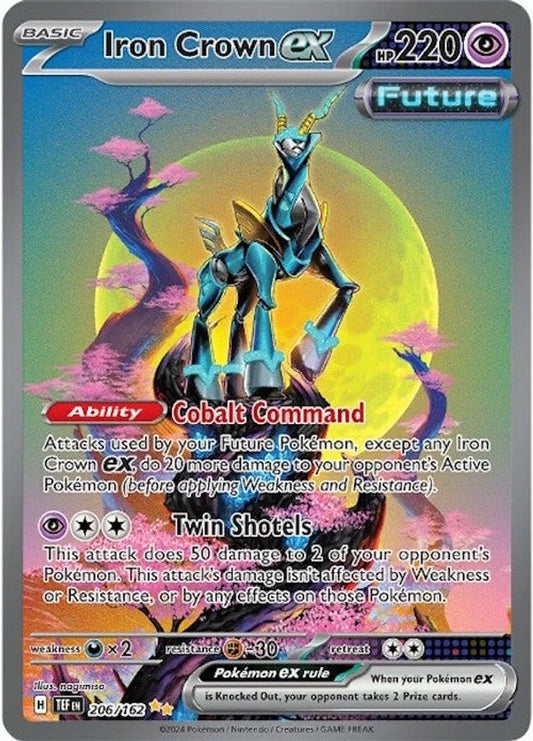 Buy Pokemon cards Australia - Iron Crown EX 206/162 - Premium Raw Card from Monster Mart - Pokémon Card Emporium - Shop now at Monster Mart - Pokémon Cards Australia. EX, New 25a Mar, Special Illustration Rare, Temporal Forces