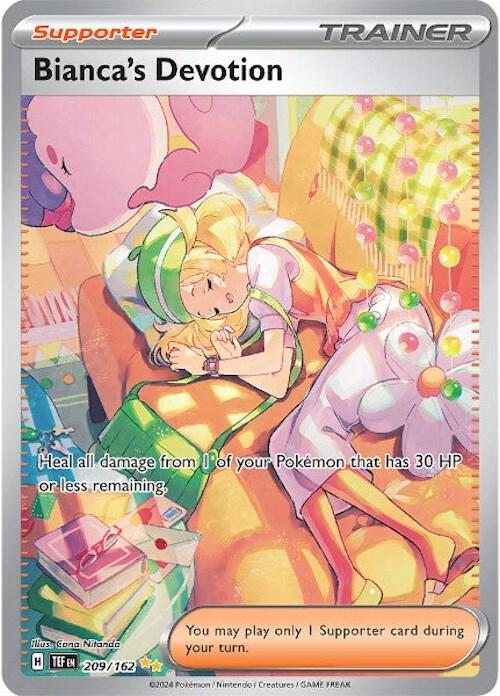 Buy Pokemon cards Australia - Bianca's Devotion 209/162 - Premium Raw Card from Monster Mart - Pokémon Card Emporium - Shop now at Monster Mart - Pokémon Cards Australia. NEW 23 Sep, Special Illustration Rare, Temporal Forces, Trainer