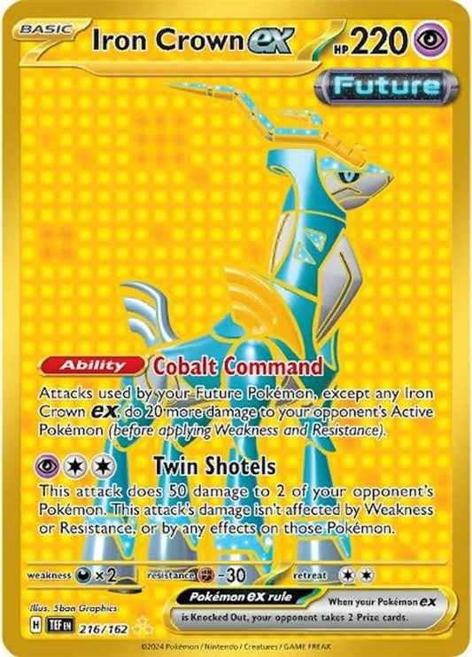 Buy Pokemon cards Australia - Iron Crown EX 216/162 - Premium Raw Card from Monster Mart - Pokémon Card Emporium - Shop now at Monster Mart - Pokémon Cards Australia. EX, Hyper Rare, MMB10, New 25 Mar, Temporal Forces