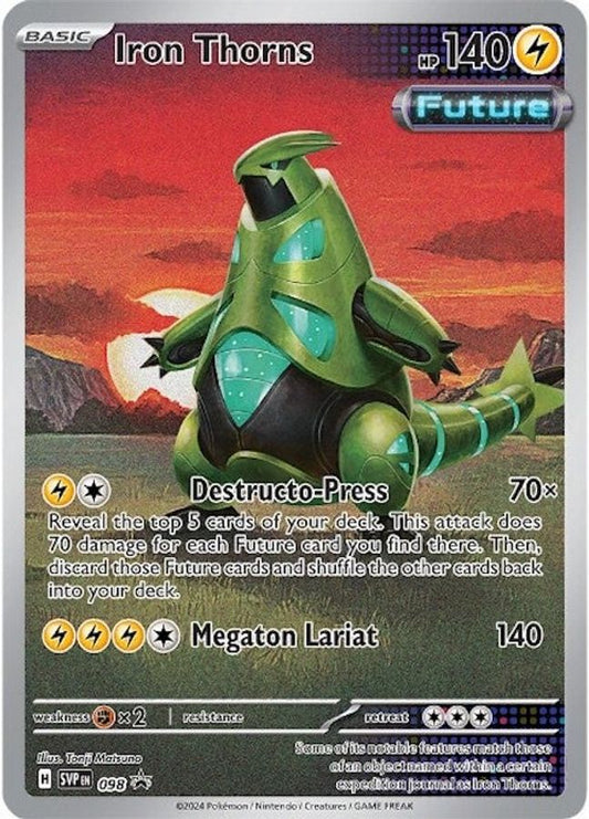 Buy Pokemon cards Australia - Iron Thorns 098 - Premium Raw Card from Monster Mart - Pokémon Card Emporium - Shop now at Monster Mart - Pokémon Cards Australia. New 24 Apr, Promo, Scarlet & Violet Promo