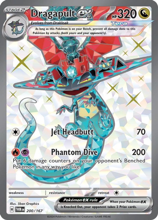 Buy Pokemon cards Australia - Dragapult EX 200/167 - Premium Raw Card from Monster Mart - Pokémon Card Emporium - Shop now at Monster Mart - Pokémon Cards Australia. EX, NEW 7 Jun, Twilight Masquerade, Ultra Rare