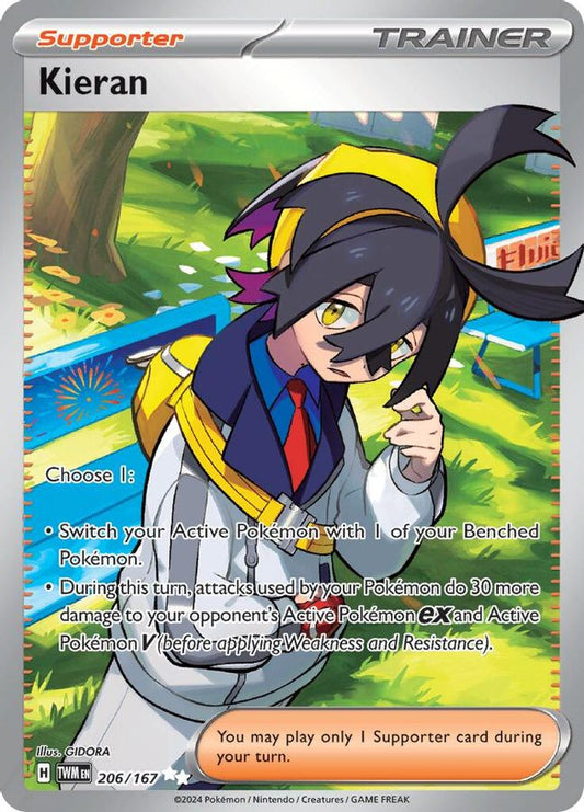 Buy Pokemon cards Australia - Kieran 206/167 - Premium Raw Card from Monster Mart - Pokémon Card Emporium - Shop now at Monster Mart - Pokémon Cards Australia. NEW 3 Jun, Trainer, Twilight Masquerade