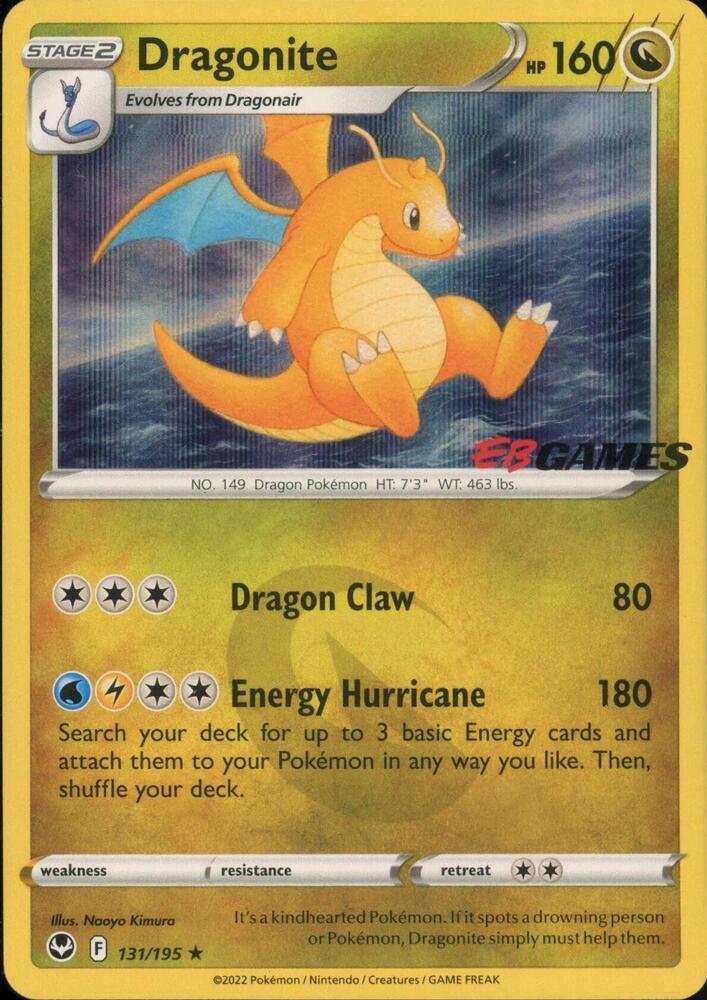 Buy Pokemon cards Australia - Dragonite 131/195 EB Games - Premium Raw Card from Monster Mart - Pokémon Card Emporium - Shop now at Monster Mart - Pokémon Cards Australia. EB Games, Holo, NEW 22 Nov, Promo