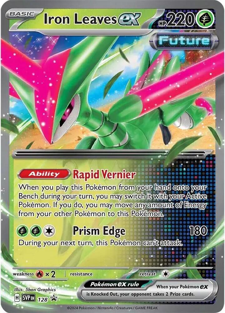 Buy Pokemon cards Australia - Iron Leaves EX 128 - Premium Raw Card from Monster Mart - Pokémon Card Emporium - Shop now at Monster Mart - Pokémon Cards Australia. EX, NEW 25 Nov, Promo, Scarlet & Violet Promos