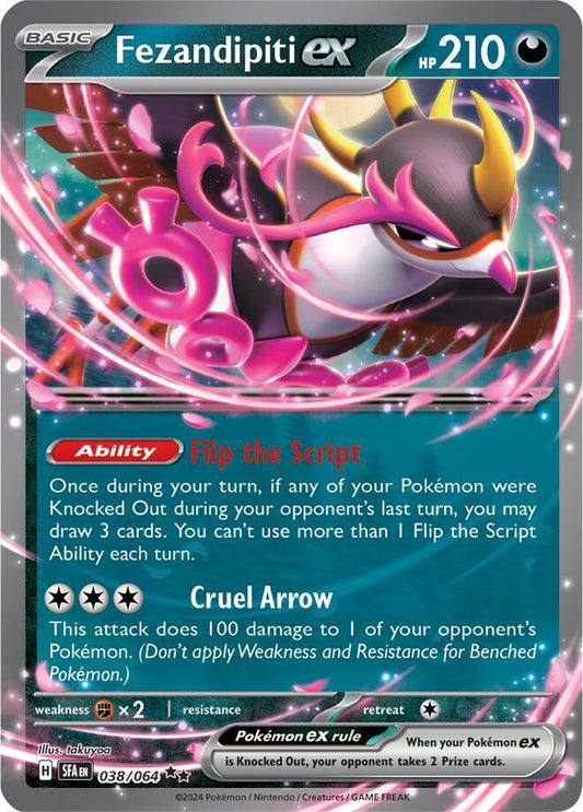 Buy Pokemon cards Australia - Fezandipiti EX 038/064 - Premium Raw Card from Monster Mart - Pokémon Card Emporium - Shop now at Monster Mart - Pokémon Cards Australia. Double Rare, EX, NEW 13 Aug, Shrouded Fable