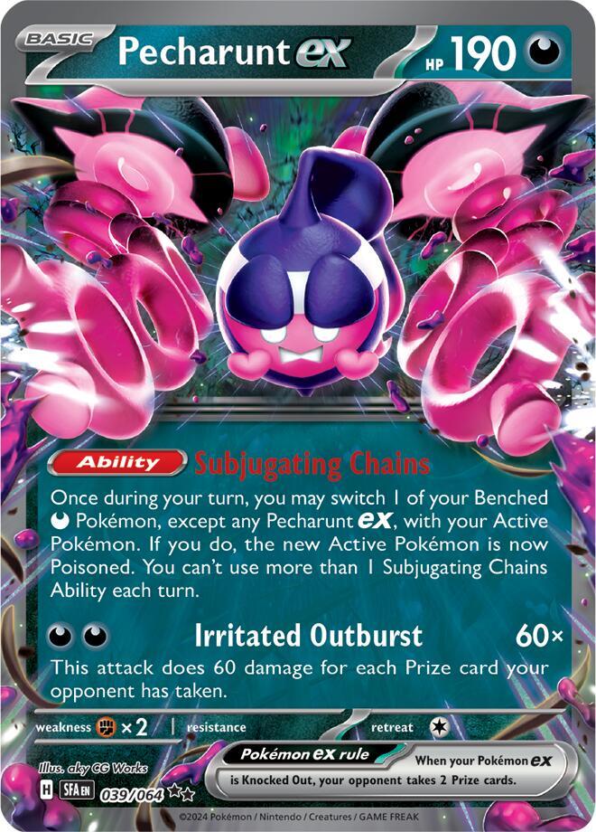 Buy Pokemon cards Australia - Pecharunt EX 039/064 - Premium Raw Card from Monster Mart - Pokémon Card Emporium - Shop now at Monster Mart - Pokémon Cards Australia. Double Rare, EX, NEW 13 Aug, Shrouded Fable