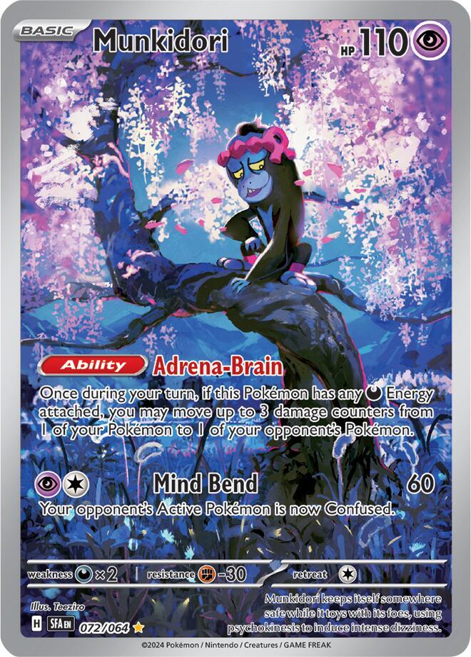 Buy Pokemon cards Australia - Munkidori 072/064 - Premium Raw Card from Monster Mart - Pokémon Card Emporium - Shop now at Monster Mart - Pokémon Cards Australia. Double Rare, EX, NEW 13 Aug, Shrouded Fable