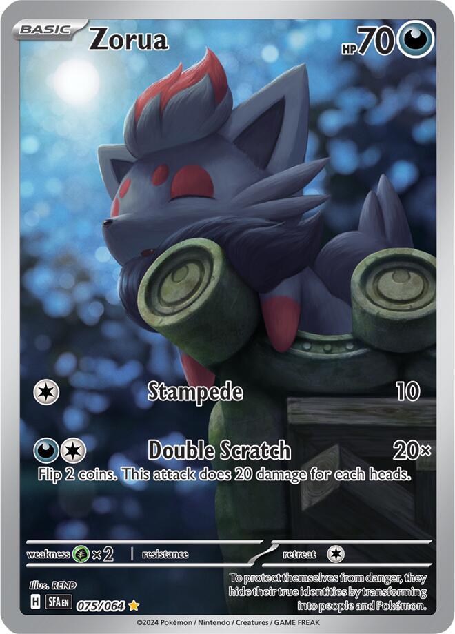 Buy Pokemon cards Australia - Zorua 075/064 - Premium Raw Card from Monster Mart - Pokémon Card Emporium - Shop now at Monster Mart - Pokémon Cards Australia. Illustration Rare, NEW 9 Sep, Shrouded Fable