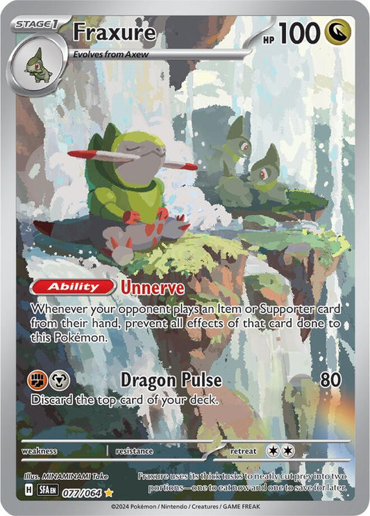 Buy Pokemon cards Australia - Fraxure 077/064 - Premium Raw Card from Monster Mart - Pokémon Card Emporium - Shop now at Monster Mart - Pokémon Cards Australia. Illustration Rare, NEW 13 Aug, Shrouded Fable