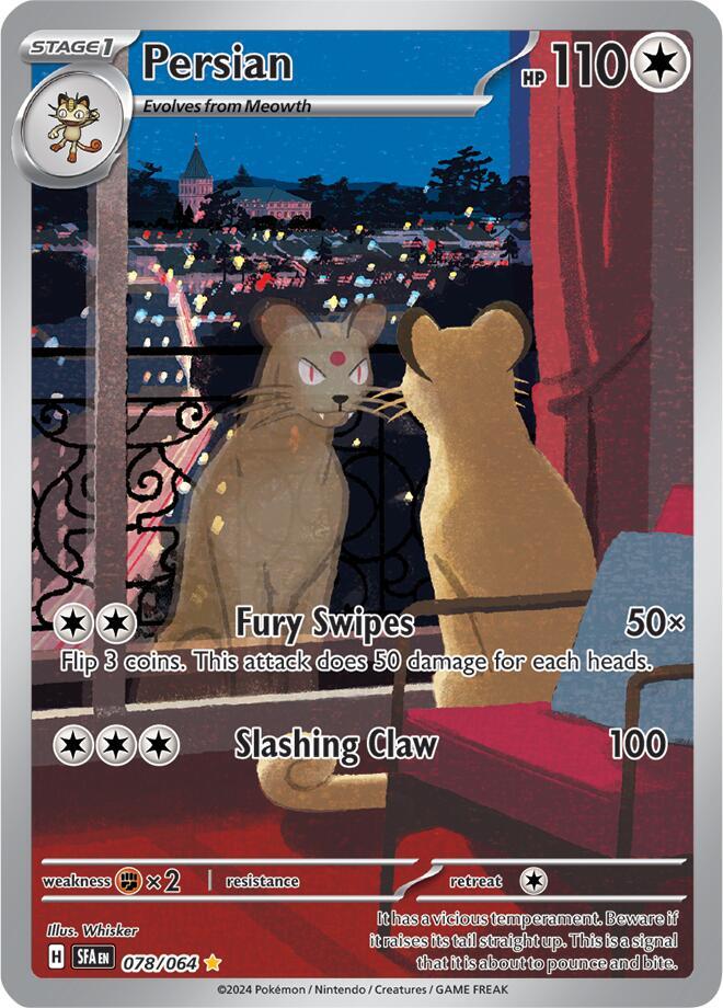 Buy Pokemon cards Australia - Persian 078/064 - Premium Raw Card from Monster Mart - Pokémon Card Emporium - Shop now at Monster Mart - Pokémon Cards Australia. Illustration Rare, NEW 28 Aug, Shrouded Fable