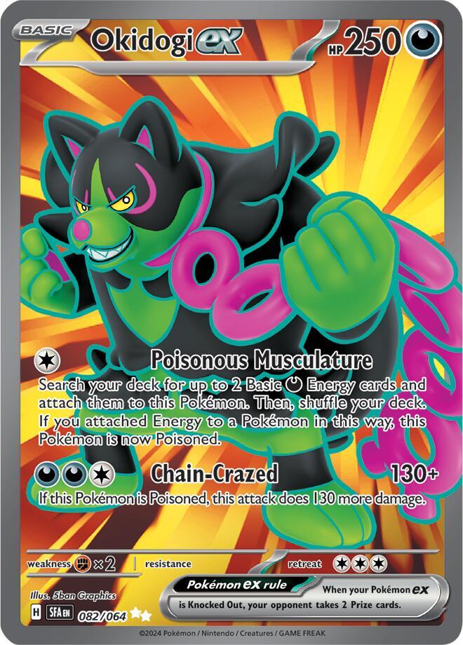 Buy Pokemon cards Australia - Okidogi EX 082/064 - Premium Raw Card from Monster Mart - Pokémon Card Emporium - Shop now at Monster Mart - Pokémon Cards Australia. EX, NEW 13 Aug, Shrouded Fable, Ultra Rare