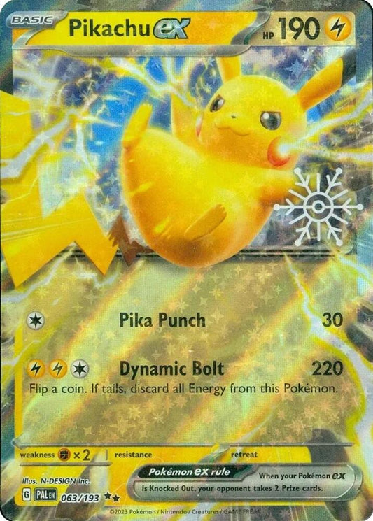 Buy Pokemon cards Australia - Pikachu EX 063/193 Holiday Calendar - Premium Raw Card from Monster Mart - Pokémon Card Emporium - Shop now at Monster Mart - Pokémon Cards Australia. EX, Holiday Calendar, NEW 25 Nov, Promo