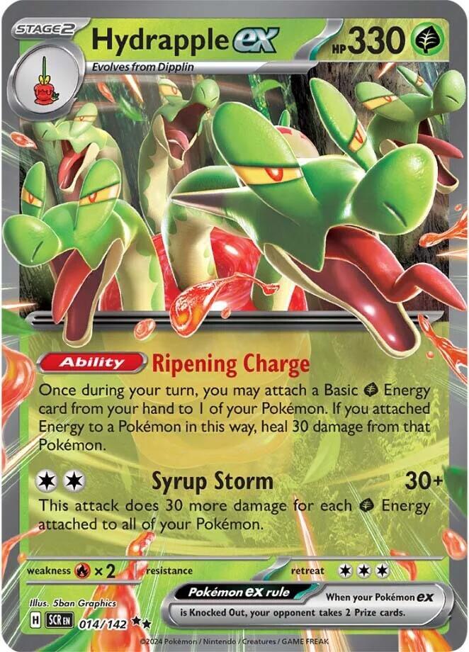 Buy Pokemon cards Australia - Hydrapple EX 014/142 - Premium Raw Card from Monster Mart - Pokémon Card Emporium - Shop now at Monster Mart - Pokémon Cards Australia. Double Rare, EX, NEW 30 Sep, Stellar Crown