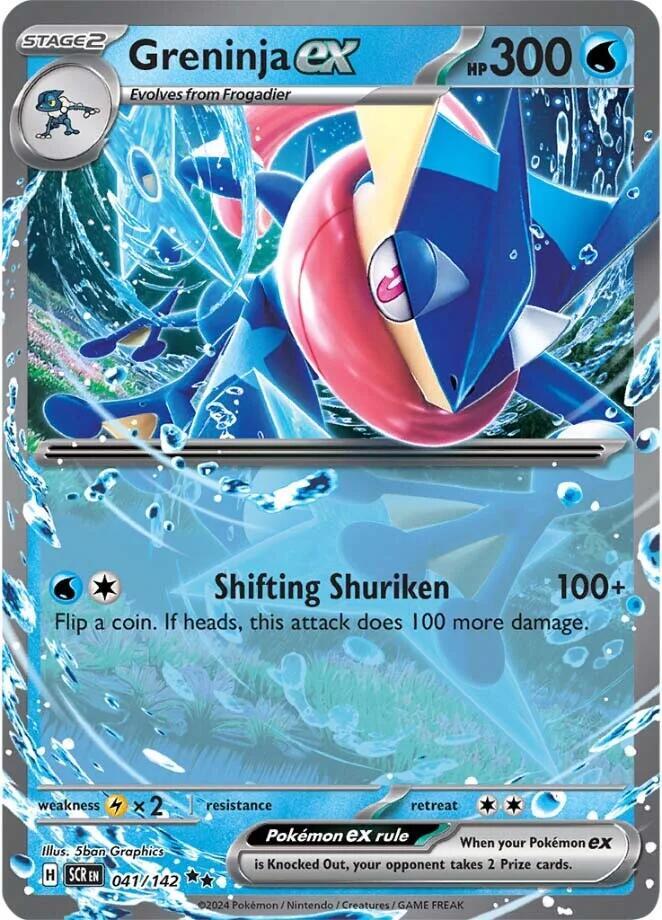 Buy Pokemon cards Australia - Greninja EX 041/142 - Premium Raw Card from Monster Mart - Pokémon Card Emporium - Shop now at Monster Mart - Pokémon Cards Australia. Double Rare, EX, NEW 25 Sep, Stellar Crown