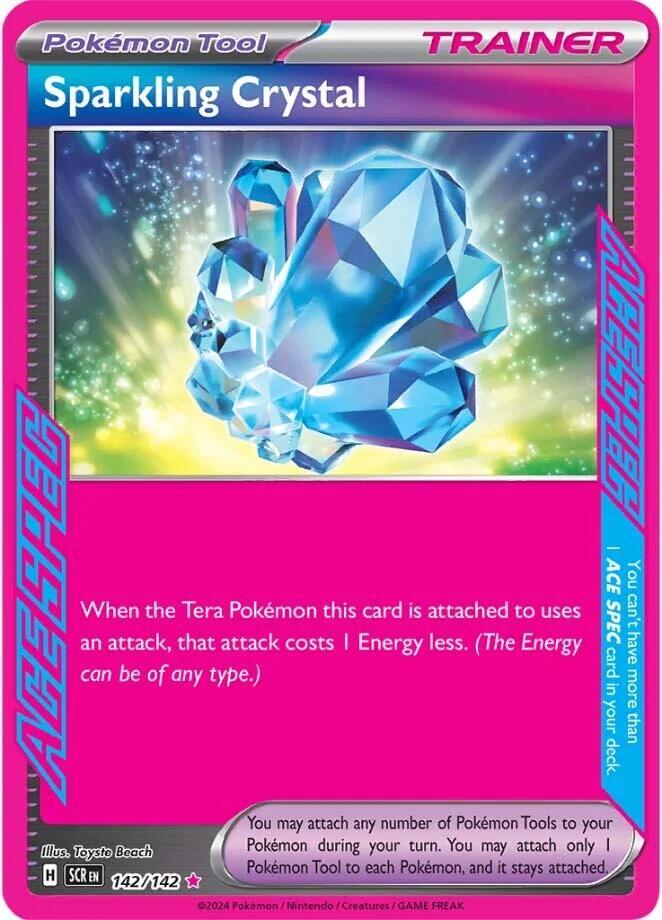 Buy Pokemon cards Australia - Sparkling Crystal 142/142 - Premium Raw Card from Monster Mart - Pokémon Card Emporium - Shop now at Monster Mart - Pokémon Cards Australia. ACE SPEC Rare, NEW 25 Sep, Stellar Crown, Trainer