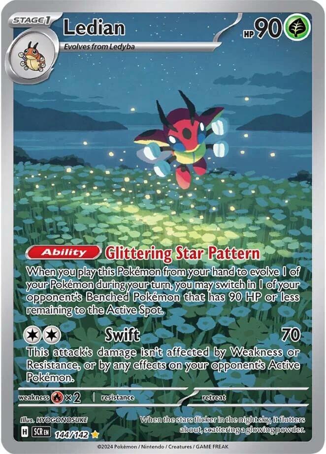 Buy Pokemon cards Australia - Ledian 144/142 - Premium Raw Card from Monster Mart - Pokémon Card Emporium - Shop now at Monster Mart - Pokémon Cards Australia. Illustration Rare, NEW 30 Sep, Stellar Crown