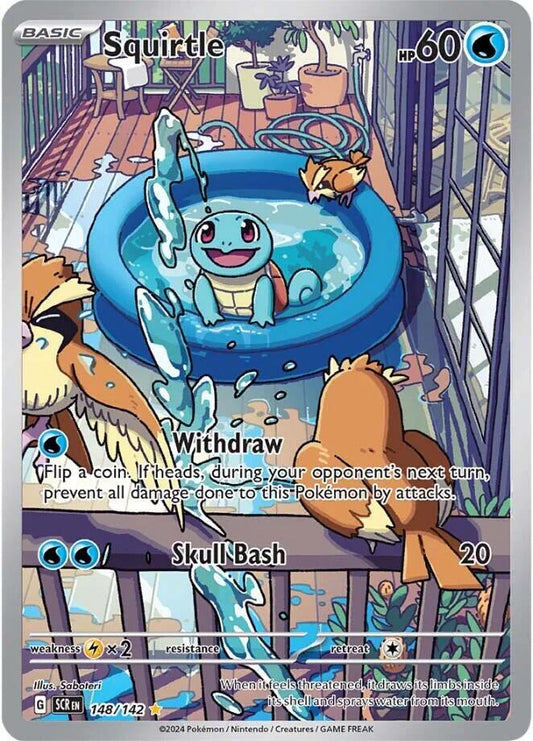 Buy Pokemon cards Australia - Squirtle 148/142 - Premium Raw Card from Monster Mart - Pokémon Card Emporium - Shop now at Monster Mart - Pokémon Cards Australia. Illustration Rare, NEW 25 Sep, Stellar Crown