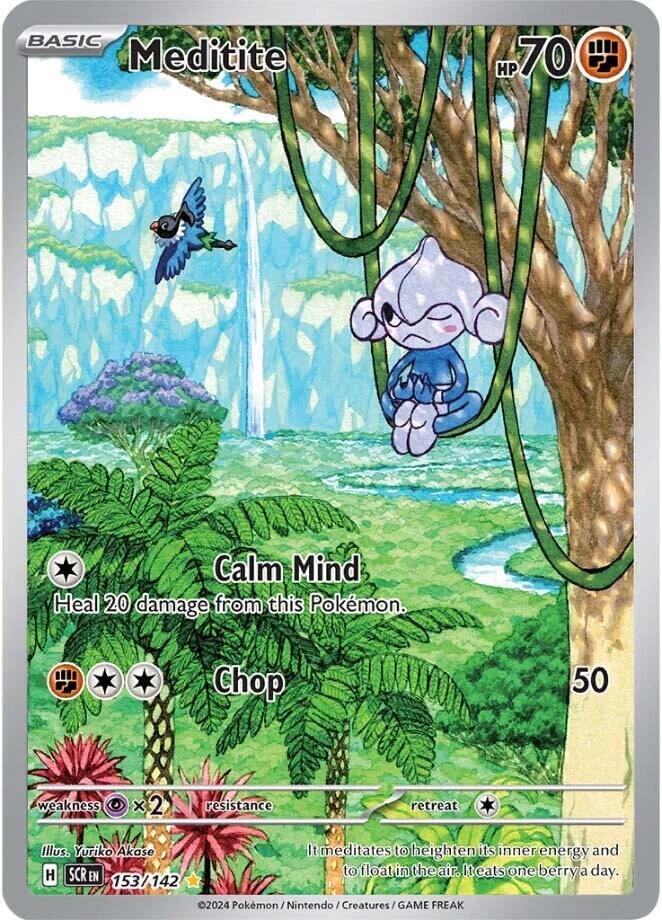 Buy Pokemon cards Australia - Meditite 153/142 - Premium Raw Card from Monster Mart - Pokémon Card Emporium - Shop now at Monster Mart - Pokémon Cards Australia. Illustration Rare, NEW 25 Sep, Stellar Crown