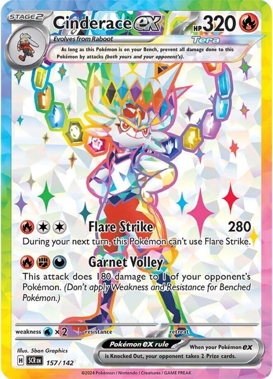 Buy Pokemon cards Australia - Cinderace EX 157/142 - Premium Raw Card from Monster Mart - Pokémon Card Emporium - Shop now at Monster Mart - Pokémon Cards Australia. EX, NEW 25 Nov, Stellar Crown, Ultra Rare