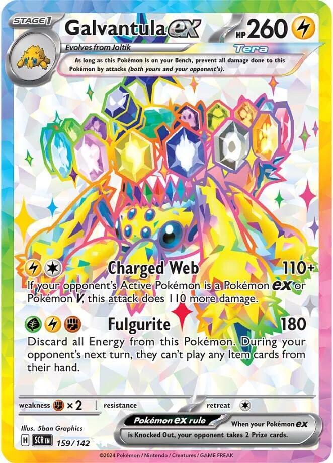 Buy Pokemon cards Australia - Galvantula EX 159/142 - Premium Raw Card from Monster Mart - Pokémon Card Emporium - Shop now at Monster Mart - Pokémon Cards Australia. EX, NEW 25 Sep, Stellar Crown, Ultra Rare